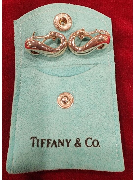 Tiffany & Co. Jewelry - Vintage Tiffany & Co. Sterling Silver Infinity Figure 8 Omega Back Earrings With